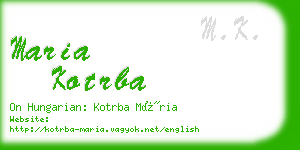 maria kotrba business card